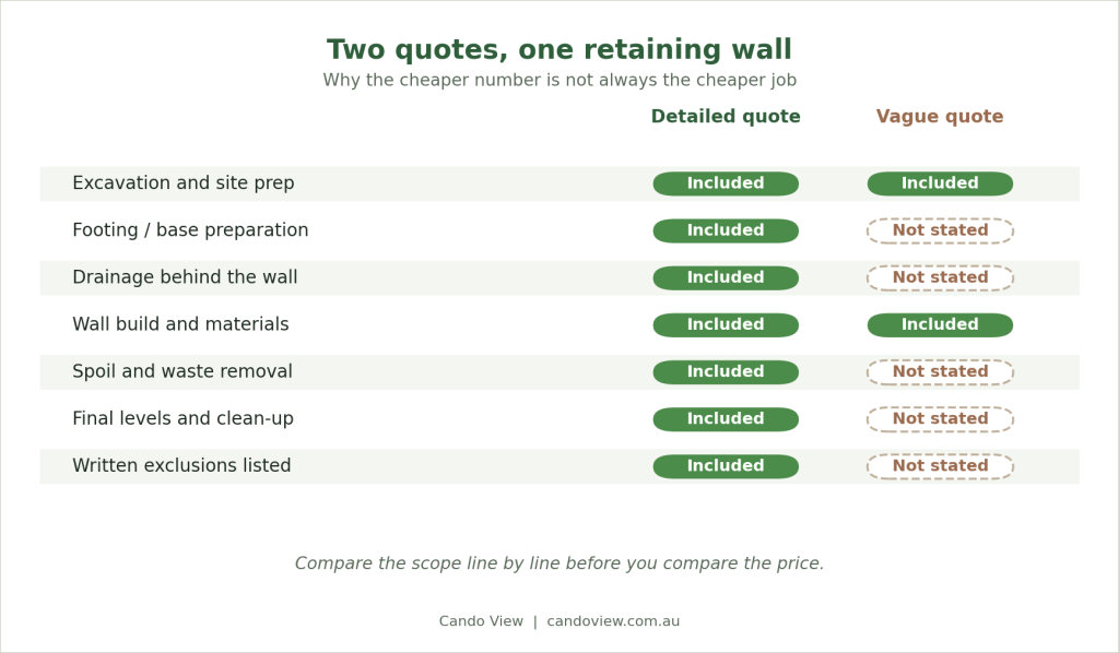 The cheaper quote is often the one with less work written into it